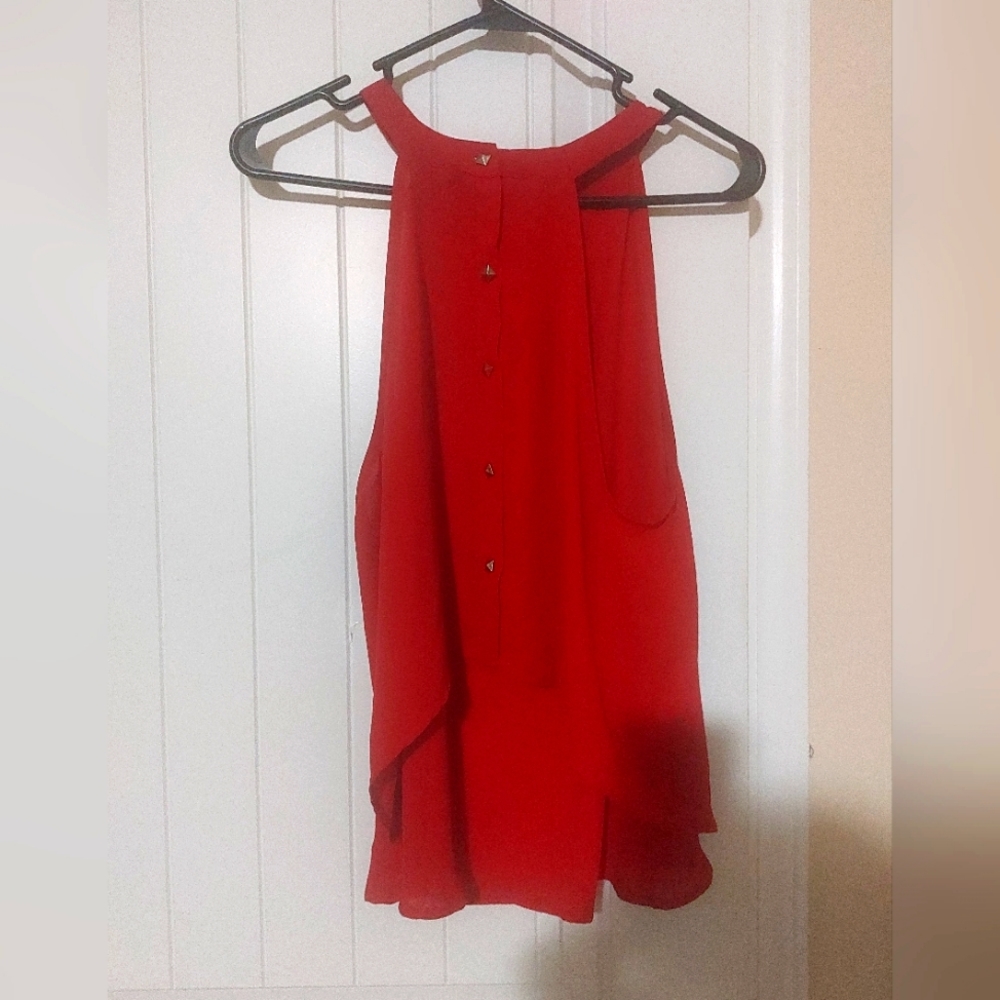 Red crop tank top